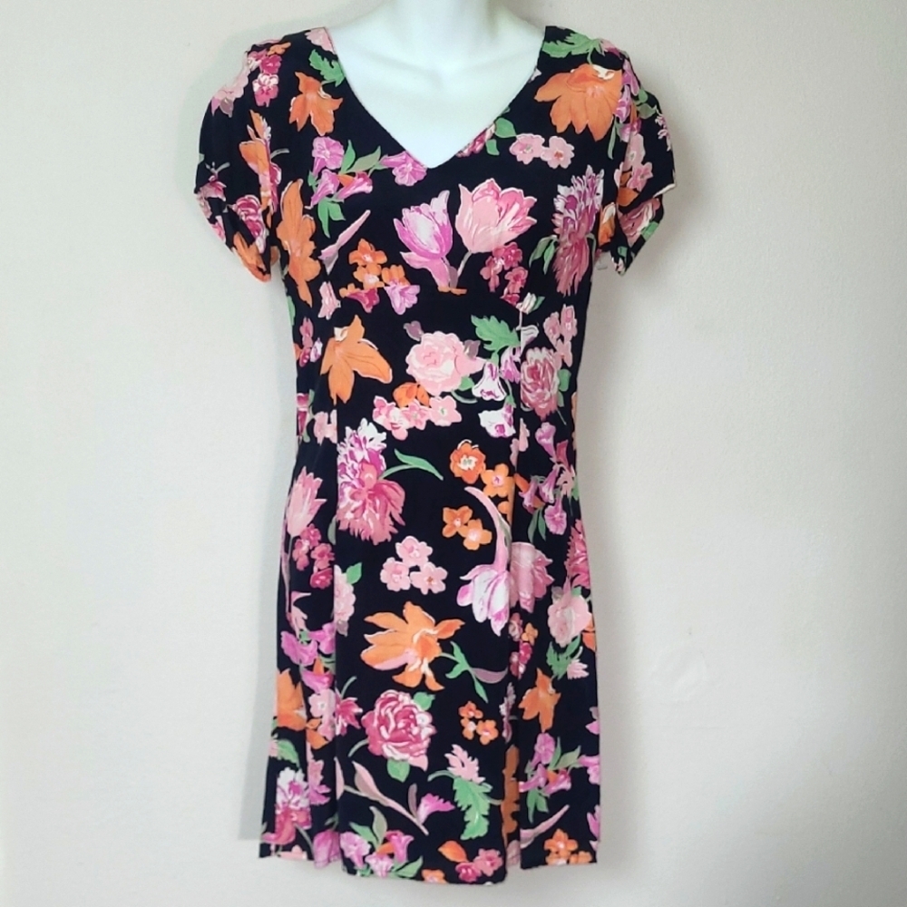 XOXO Vintage Floral Sheath Dress Sz 8 Whimsigoth Grunge Fairycore Hourglass
